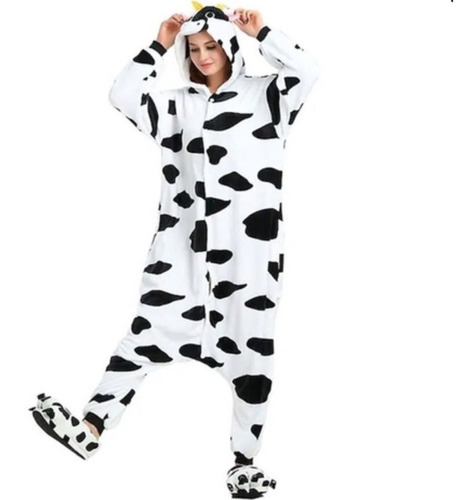 Pijama Macacão Kigurumi Cosplay Adulto Vaca Promocão