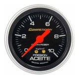 Reloj Presion Aceite Competicion Fondo Negro 10kg D60mm