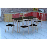 Conjunto De Mesa Granada Com 6 Cadeiras Lisboa Branco Pra