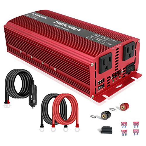 Lvyuan 1500w/3000w Inversor De Corriente Salidas Dobles De C