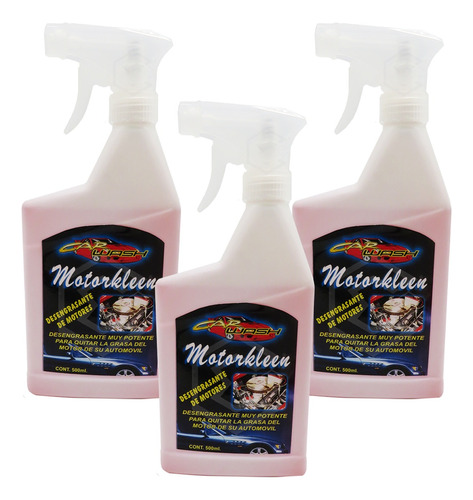 3 Desengrasante De Motor Y Limpiador Potente Car Wash 500ml