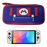 Estuche Diseños Vestido Mario + Vidrio Nintendo Switch Oled