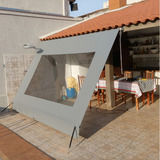 Toldo Retratil Cortina 3,90 X 2,80 Para Jardim Área Externa