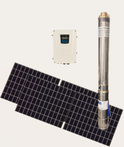 Bomba Hibrida Solar Sumergible Pozo 90m 750w Ac/dc+2paneles