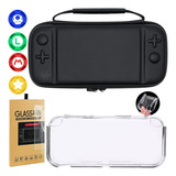 Kit Case Proteção Switch Lite + Pelicula Vidro + Tpu+ Grip 