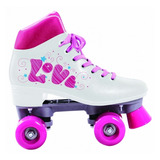 Patins Quad Love Classico 4 Rodas Branco Tamanho 36 - Bel