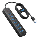 Phixero Hub Usb De 7 Puertos, Cable Largo Hub Usb 3.0 Hub Mu