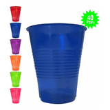 Vaso Neón Desechable Marca Primo 40 Piezas - Pineon1 - Color Azul Neón