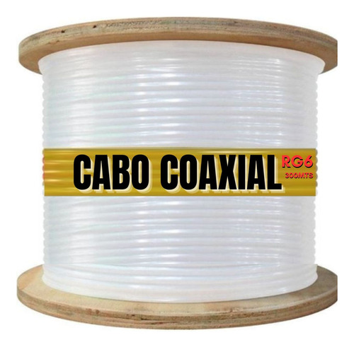 Cabo Coaxial Rg6 95%malha Antichamas Bobina 300m Envio Rápid