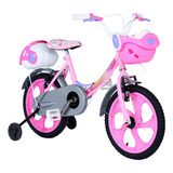 Bicicleta  De Passeio Jumbobaby Radical Aro 16 Freios V-brakes Cor Rosa Com Rodas De Treinamento