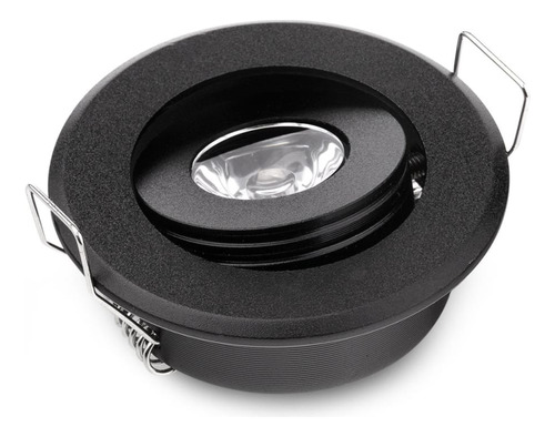 Foco Spot Led Mini Negro 3w Embutido Redondo Luz Cálida