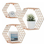 Estantes Colgantes De Pared De Alambre De Cobre Hexagonal My