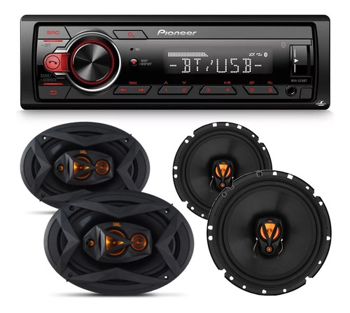 Rádio Mvh-s218bt Bluetooth + 04 Falantes Jbl 300w Rms Total