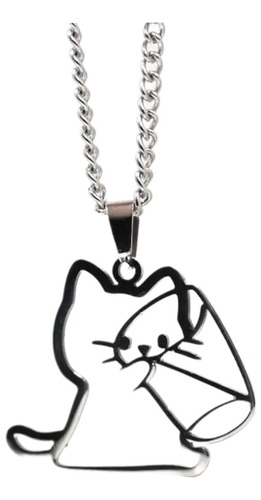 Collar De Gato Tierno Garito Michi Bebiendo Agua Vaso Acero