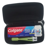  Kit Colgate Miniatura Viagem C/estojo+escova + Fio Dental