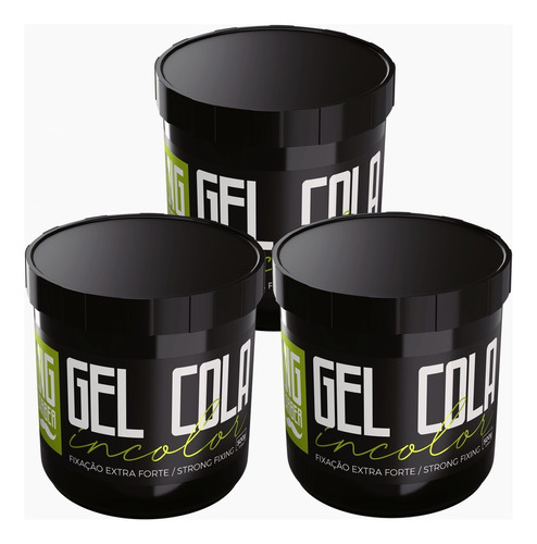 Kit 3 Gel Cola Big Barber 500g Incolor Fixação Extra Forte