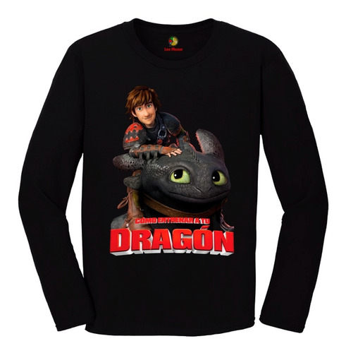 Remera Como Entrenar A Tu Dragón Mangas Largas 100% Algodón