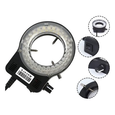 Aro LED 56 Luces Microscopio Estereoscópico AMSZOOM Luz Negra 64mm | Meses sin interés
