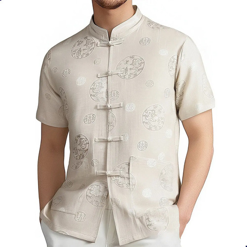 Camisa China De Estilo Clásico Con Cuello Alto Para Hombre | MercadoLibre