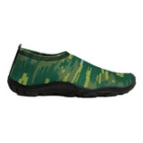 Zapato Acuatico Svago Modelo Camuflaje Color Verde