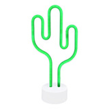 Luz Nocturna Cactus Neon Sign Base Lampe Con Pilas Para
