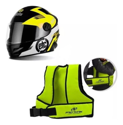 Kit Cinto Para Moto Infantil + Capacete Tamanho 54 Cores