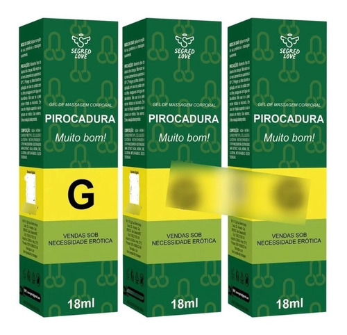 Gel Lubrificante E Excitante Masculino Piroca-dura 3 Unidade