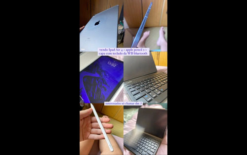 Apple iPad Air 4ª 64gb Azul-céu + Apple Pencil 2 + Capa Wb