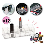 Organizador De Labiales 12 Div Acrilico Porta Maquillaje 