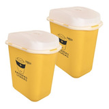 2 Pack Bote 13l Para Baterías Usadas Amarillo