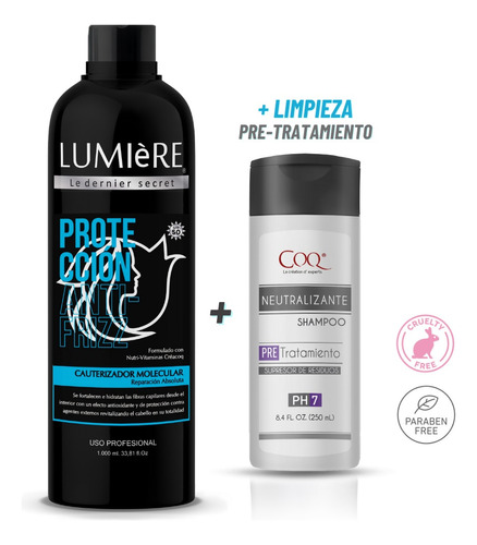 X2 Cauterizador Reparador Lumiere 1l Y Shampoo Neutro 250 Ml