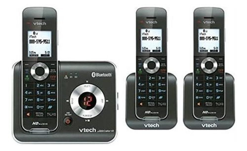 Vtech Dect 6.0 Teléfono Inalámbrico Negro / Plateado, 3 Auri