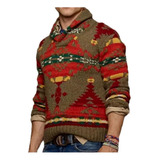 Jersey Navideño De Otoño E Invierno Para Hombre Rojo