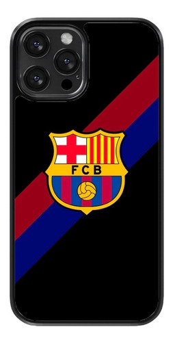 Funda Para Celular Barcelona Futbol Club Fondo Negro Franja