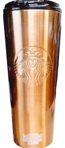 Termo Starbucks Bronce Brillante Tapa To Go Dorado 