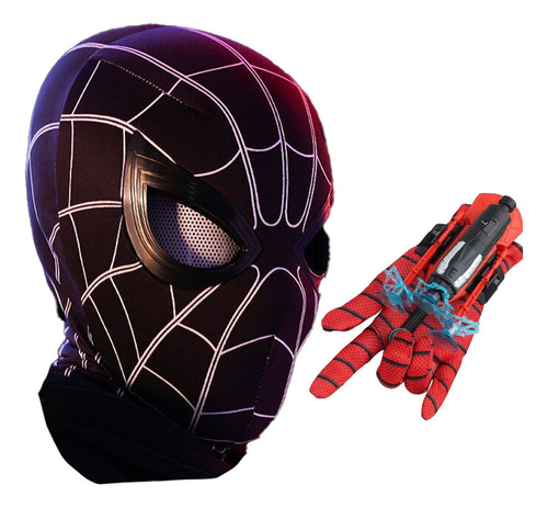 Casco Con Máscara Eléctrica Spider-man, 2 Piezas