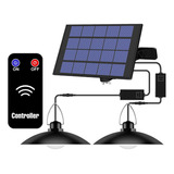 Lámpara Solar Exterior Recargable Para Jardin,led,2 Cabezale