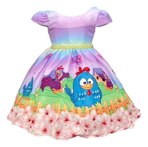 Vestido Temático Turma Da Galinha Pintadinha Infantil