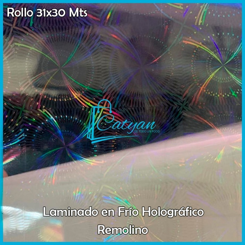  Rollo Laminado Frío Holografico Efecto Remolino 31x30mts