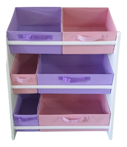 Organizador De Brinquedos Montessoriano Vertical C/ 6 Caixas