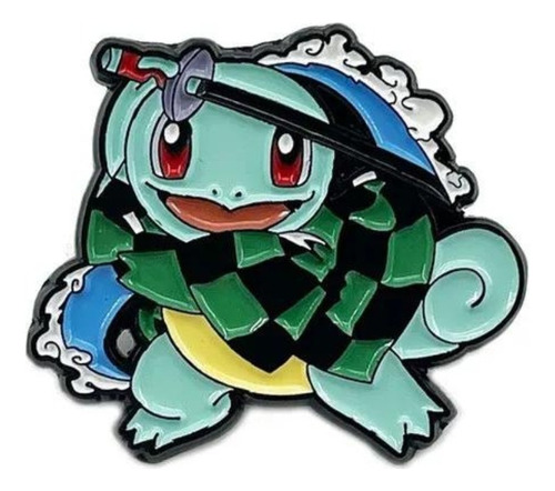 Pin Broche Metálico Squirtle Tanjiro Pokemon Kimetsu Anime