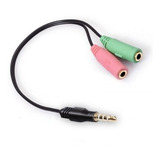 Cable Adaptador Plug 3,5 A Auriculares Y Microfono