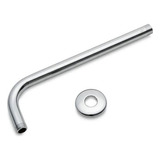 Brazo Barral Caño Para Flor De Ducha 30 Cm Acero Inox Krumm Acabado Cromado Color Cromo