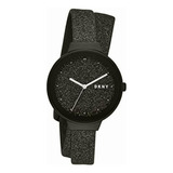 Dkny Ny2781 Reloj Dama, Correa Tela Negro, Caratula Negro,