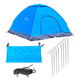 Carpa Gadnic Tent 4 Automática Impermeable 4 Personas Con Mosquitero Azul