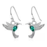 Aros Colibrí Pendientes Plata 925 Joya Mujer Regalo