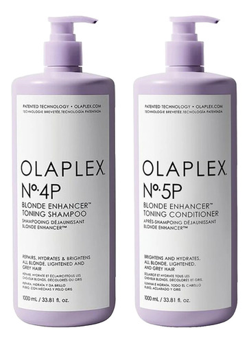  Olaplex | No 4p Blonde Enhancer Toning Shampoo + No 5p Blonde Enhancer Toning Conditioner Duo [1000 Ml | 33.8 Oz]