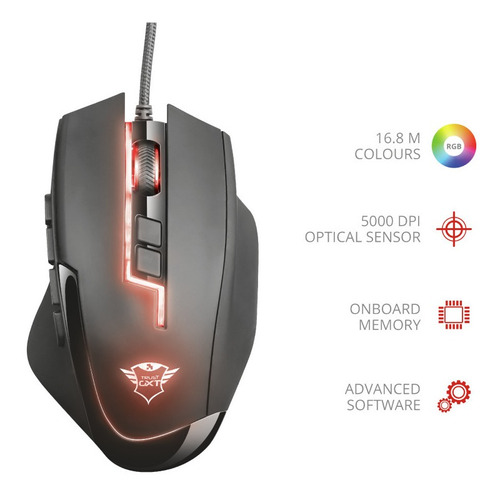 Mouse Gamer - Trust Gxt 164 Sikanda Mmo - Negro