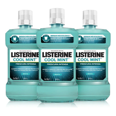 Pack x3 Enjuague Bucal Cool Mint de 1L C\u002FU Listerine | Meses sin interés