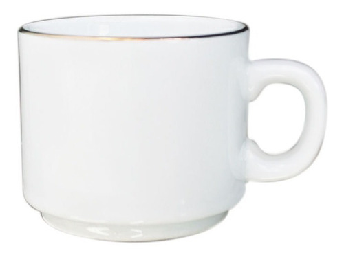 Tazas De Cafe Pocillo Borde Dorado Porcelana Tsuji Línea 499